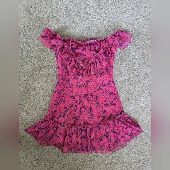 Majorelle Grace Mini Pink Floral Dress Size Small Womens - Picture 3 of 12
